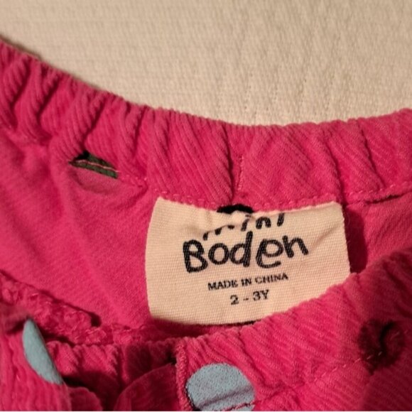 Mini Boden girls size 2-3 years pink corduroy 3 tiered skirt with dots VGUC - Picture 3 of 4